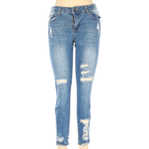 GOGO Denim - GOGO Skinny Leg Distressed Jeans Size 13 Juniors
